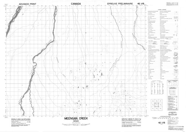 Meengan Creek Topographic Paper Map 042I15 at 1:50,000 scale