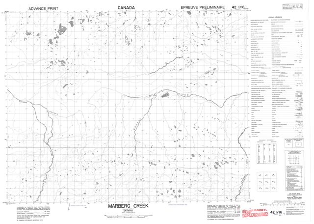 Marberg Creek Topographic Paper Map 042I16 at 1:50,000 scale