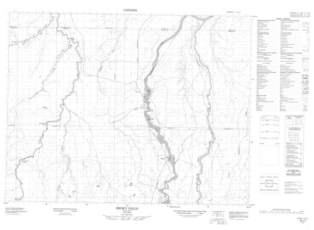 Smoky Falls Topographic Paper Map 042J01 at 1:50,000 scale