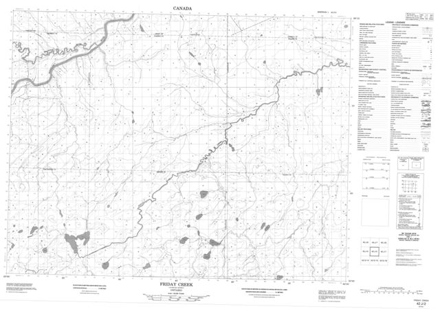 Friday Creek Topographic Paper Map 042J02 at 1:50,000 scale