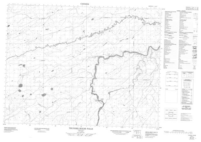 Thunder House Falls Topographic Paper Map 042J03 at 1:50,000 scale