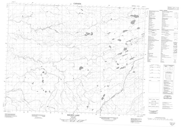 Keown Lake Topographic Paper Map 042J04 at 1:50,000 scale