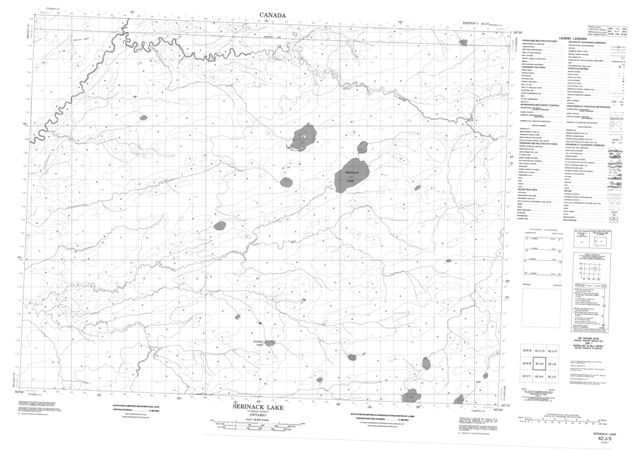Serinack Lake Topographic Paper Map 042J05 at 1:50,000 scale