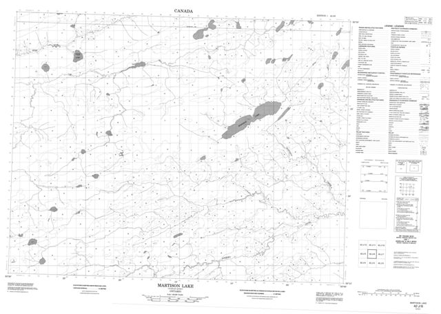 Martison Lake Topographic Paper Map 042J06 at 1:50,000 scale