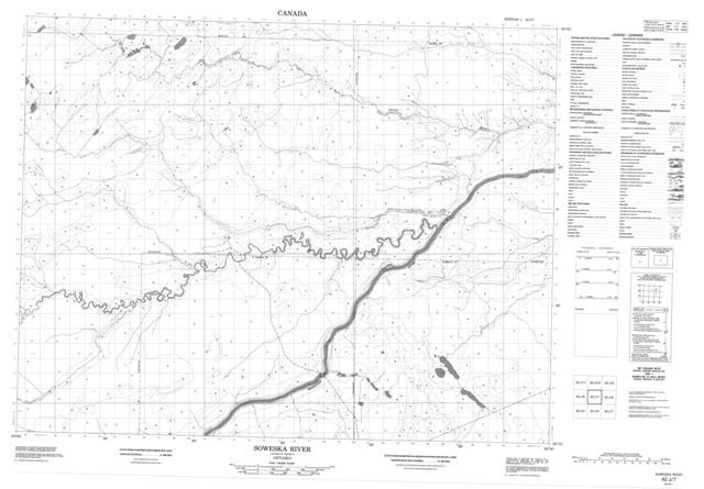 Soweska River Topographic Paper Map 042J07 at 1:50,000 scale