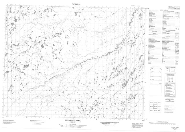 Lejambe Creek Topographic Paper Map 042J15 at 1:50,000 scale