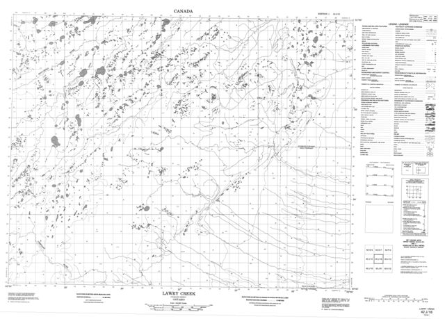 Lawry Creek Topographic Paper Map 042J16 at 1:50,000 scale