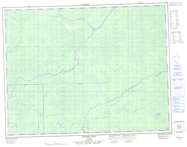 Feagan Lake Topographic Paper Map 042K02 at 1:50,000 scale