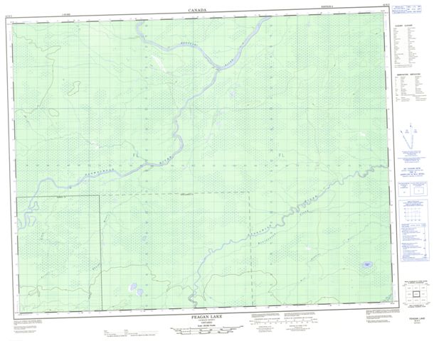 Feagan Lake Topographic Paper Map 042K02 at 1:50,000 scale