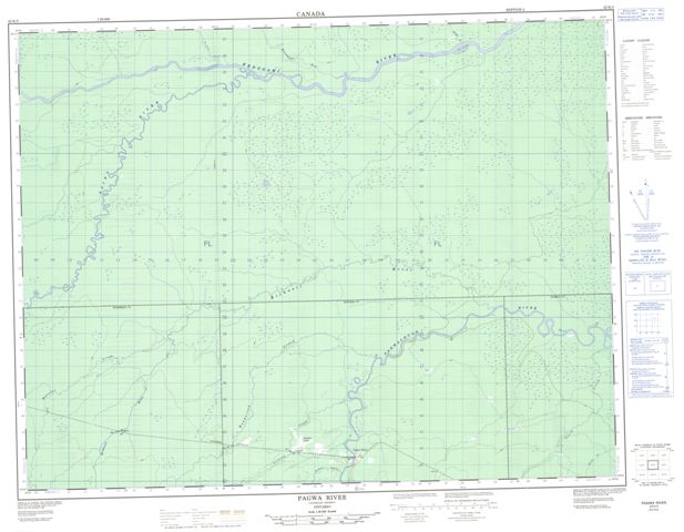 Pagwa River Topographic Paper Map 042K03 at 1:50,000 scale