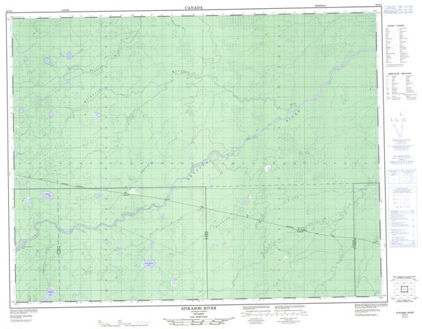 Atikasibi River Topographic Paper Map 042K04 at 1:50,000 scale