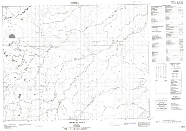 Legarde River Topographic Paper Map 042K05 at 1:50,000 scale