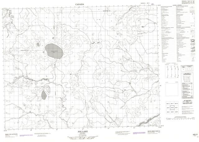 Jog Lake Topographic Paper Map 042K06 at 1:50,000 scale