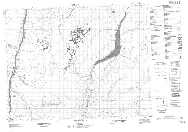 Pitukupi Lake Topographic Paper Map 042K09 at 1:50,000 scale