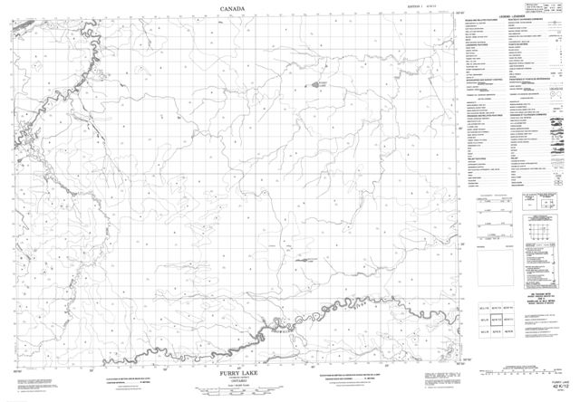 Furry Lake Topographic Paper Map 042K12 at 1:50,000 scale