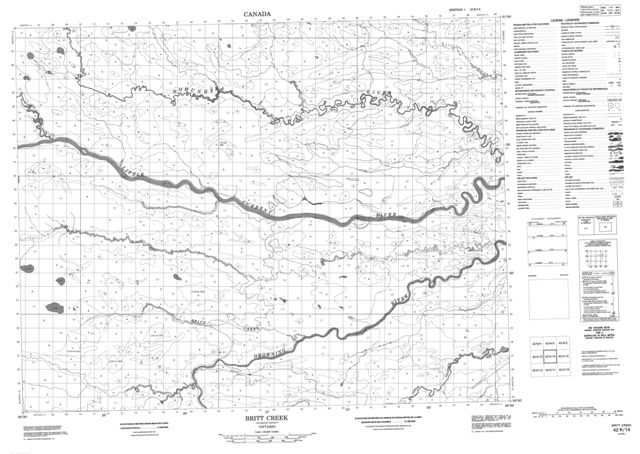 Britt Creek Topographic Paper Map 042K14 at 1:50,000 scale