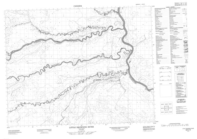 Little Drowning River Topographic Paper Map 042K15 at 1:50,000 scale