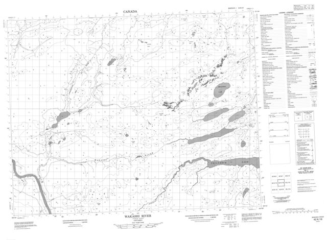 Wakashi River Topographic Paper Map 042K16 at 1:50,000 scale