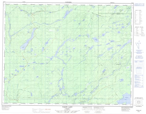 Elbow Lake Topographic Paper Map 042L04 at 1:50,000 scale