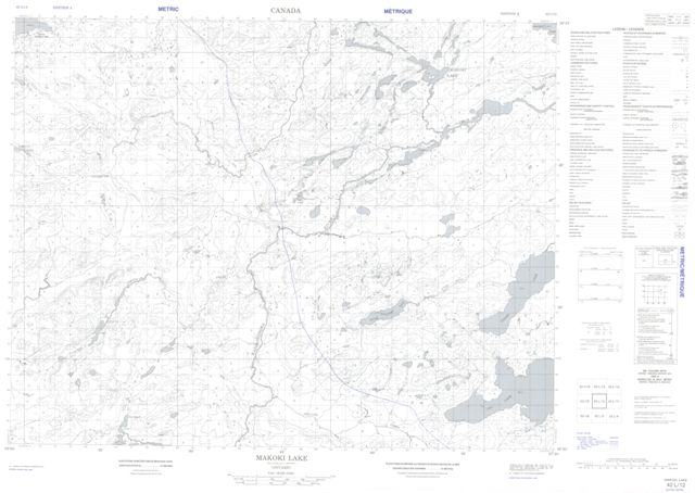 Makoki Lake Topographic Paper Map 042L12 at 1:50,000 scale