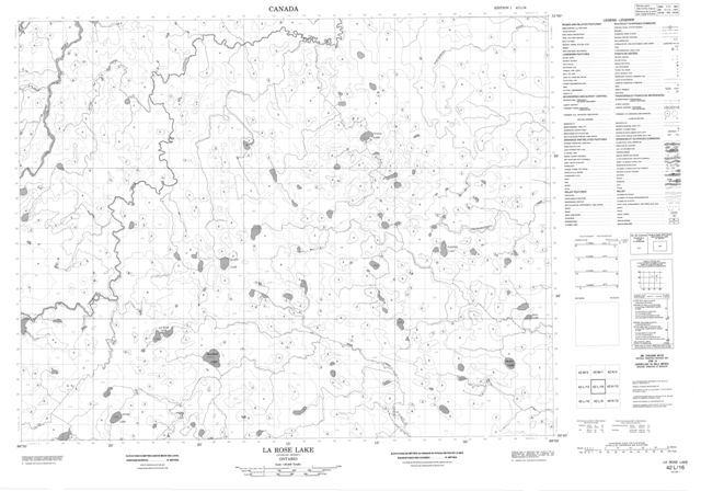 La Rose Lake Topographic Paper Map 042L16 at 1:50,000 scale