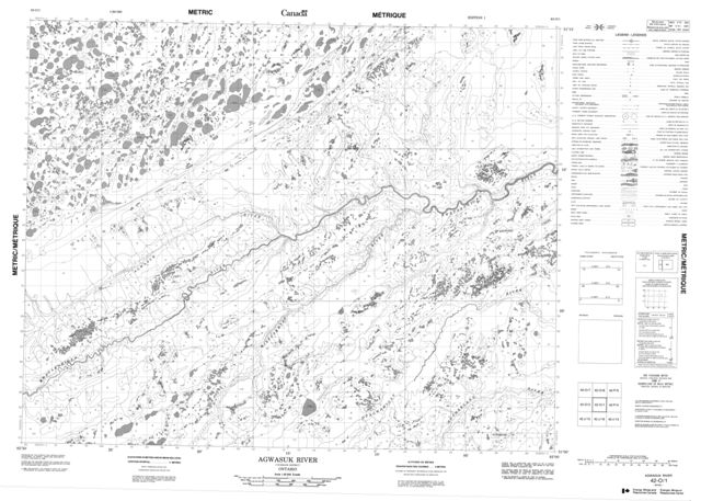 Agwasuk River Topographic Paper Map 042O01 at 1:50,000 scale