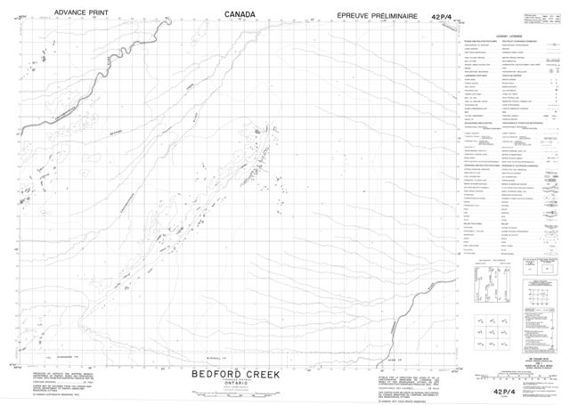 Bedford Creek Topographic Paper Map 042P04 at 1:50,000 scale