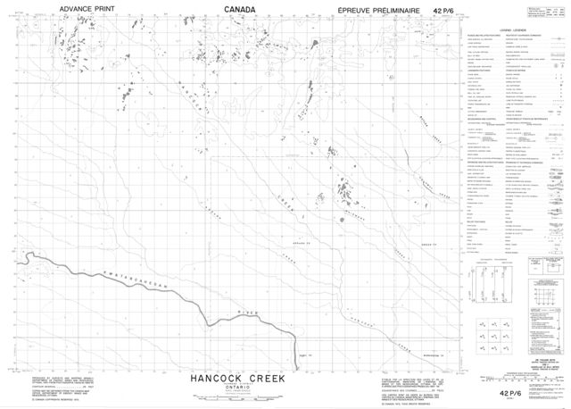 Hancock Creek Topographic Paper Map 042P06 at 1:50,000 scale