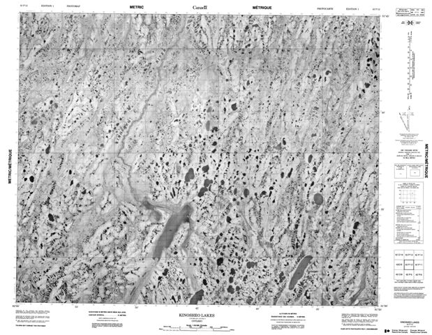 Kinosheo Lakes Topographic Paper Map 042P12 at 1:50,000 scale