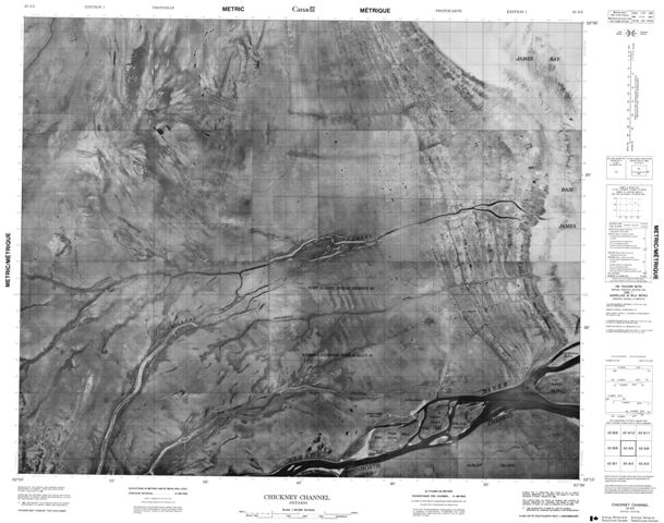 Chickney Channel Topographic Paper Map 043A05 at 1:50,000 scale
