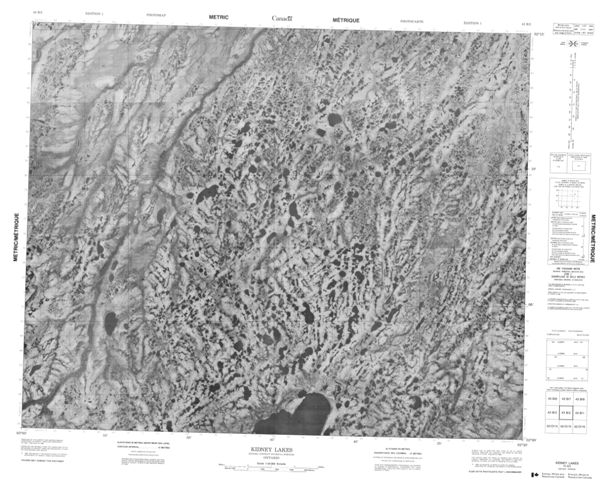 Kidney Lakes Topographic Paper Map 043B02 at 1:50,000 scale
