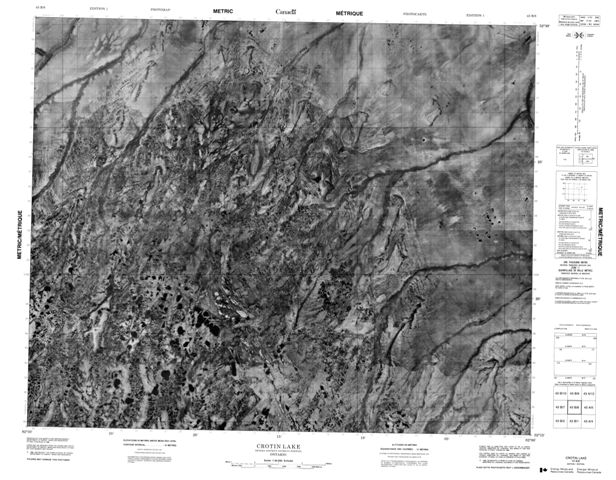 Crotin Lake Topographic Paper Map 043B08 at 1:50,000 scale