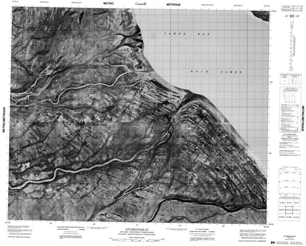 Attawapiskat Topographic Paper Map 043B16 at 1:50,000 scale