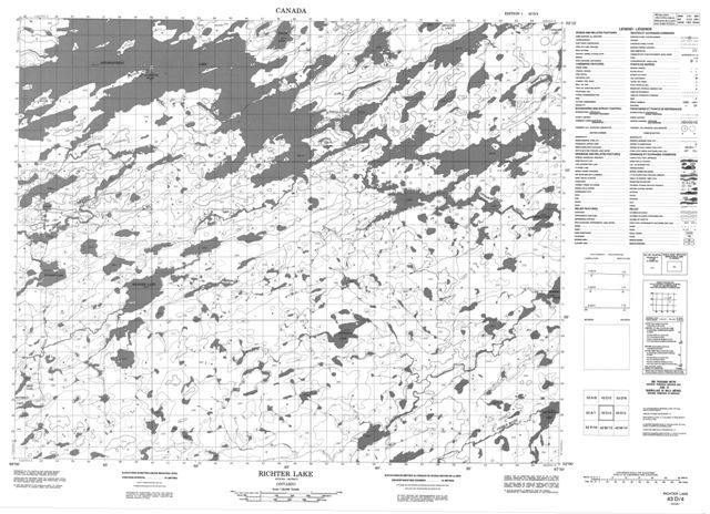 Richter Lake Topographic Paper Map 043D04 at 1:50,000 scale