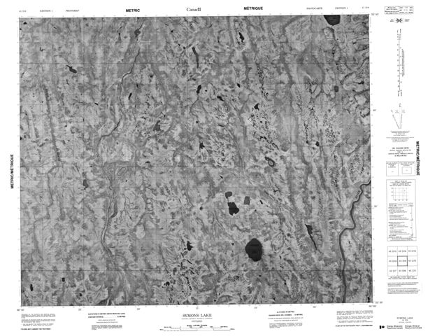 Symons Lake Topographic Paper Map 043D09 at 1:50,000 scale