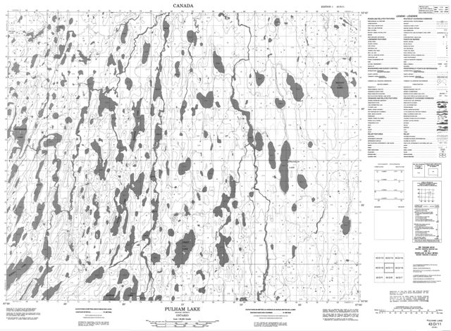 Pulham Lake Topographic Paper Map 043D11 at 1:50,000 scale