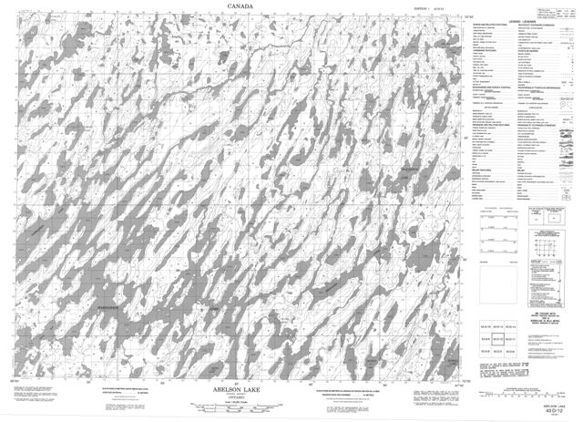 Abelson Lake Topographic Paper Map 043D12 at 1:50,000 scale