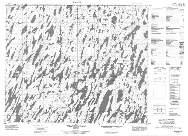 Tabasokwia Lake Topographic Paper Map 043E04 at 1:50,000 scale