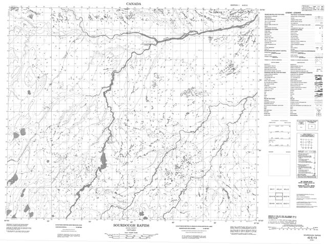 Sourdough Rapids Topographic Paper Map 043E13 at 1:50,000 scale