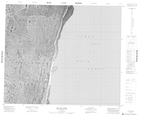 Big Owl Creek Topographic Paper Map 043J09 at 1:50,000 scale
