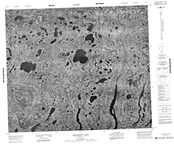 Warchesku Lake Topographic Paper Map 043K10 at 1:50,000 scale