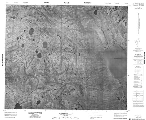 Moshikopaw Lake Topographic Paper Map 043L05 at 1:50,000 scale