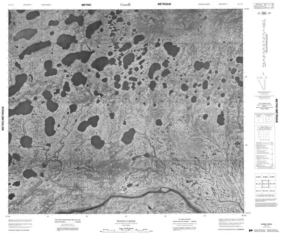 Winino Creek Topographic Paper Map 043L15 at 1:50,000 scale