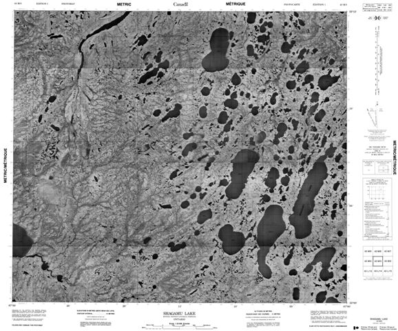 Shagamu Lake Topographic Paper Map 043M03 at 1:50,000 scale