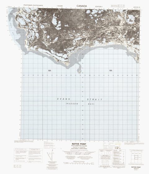 Native Point Topographic Paper Map 045O09 at 1:50,000 scale