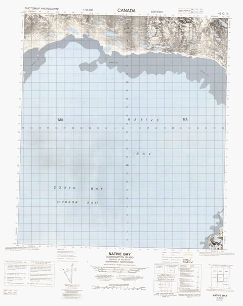 Native Bay Topographic Paper Map 045O15 at 1:50,000 scale