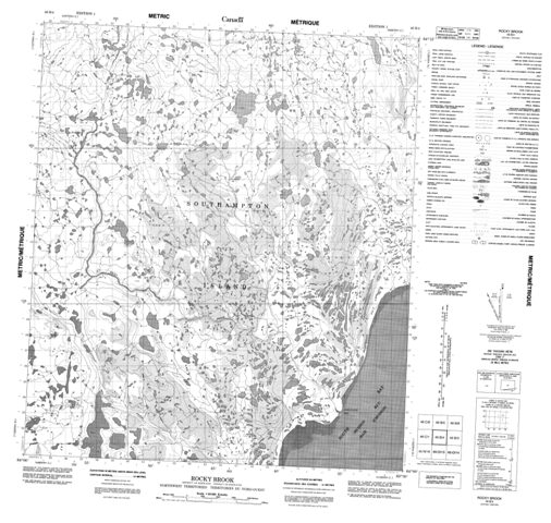 Rocky Brook Topographic Paper Map 046B04 at 1:50,000 scale