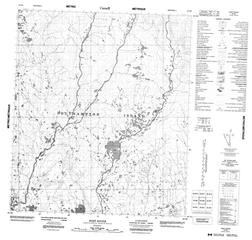 Post River Topographic Paper Map 046B06 at 1:50,000 scale