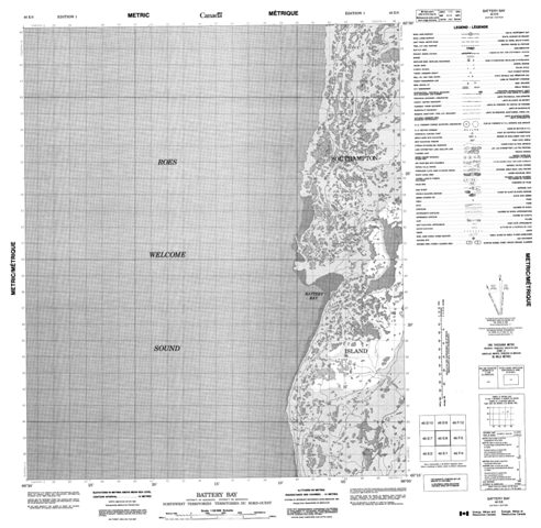 Battery Bay Topographic Paper Map 046E08 at 1:50,000 scale