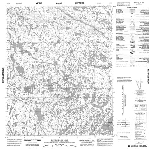 Tassikadlak Lake Topographic Paper Map 046E15 at 1:50,000 scale